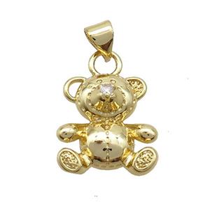 Copper Bear Pendant Gold Plated, approx 15-16mm