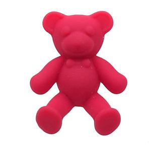 Red Resin Bear Pendant Matte, approx 30-38mm