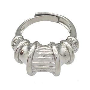 Copper Rings Adjustable Platinum Plated, approx 13mm, 18mm dia