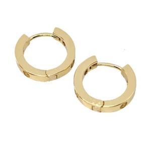 Copper Hoop Earrings Gold Plated, approx 14mm