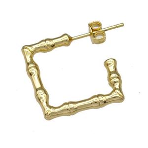 Copper Stud Earrings Gold Plated, approx 18mm