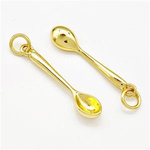 Spoon Charms Copper Pendant Gold Plated, approx 5-25mm