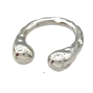 Copper Rings Hammered Platinum Plated, approx 8mm, 20mm dia