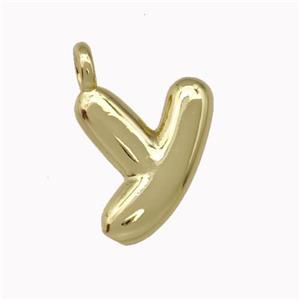 Copper Letter-Y Pendant Gold Plated, approx 12-14mm