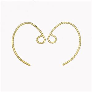 Copper Hook Earrings Gold Plated, approx 15-20mm