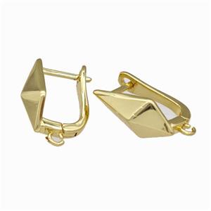 Copper Latchback Earrings With Loop Gold Plated, approx 8-16mm, 12-16mm