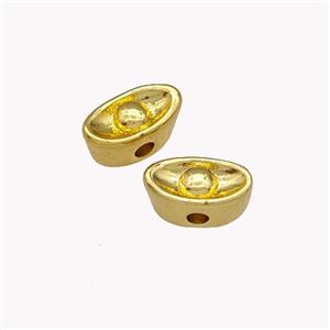 Copper Yuanbao Beads Gold Plated, approx 4-9mm