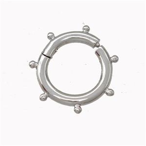 Copper Clasp Platinum Plated, approx 13mm