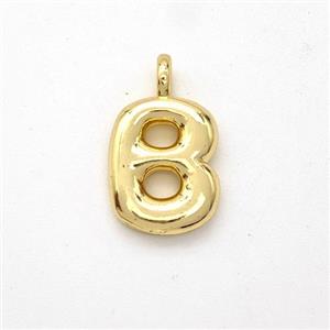 Copper Letter-B Pendant Gold Plated, approx 13-17mm