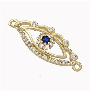 Copper Eye Connector Micropave Zirconia Gold Plated, approx 11-24mm