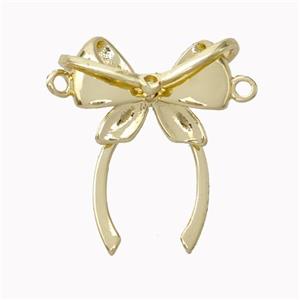 Copper Bowknot Pendant Gold Plated, approx 18-20mm