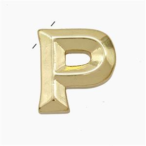 Copper Letter-P Pendant Gold Plated, approx 15-18mm