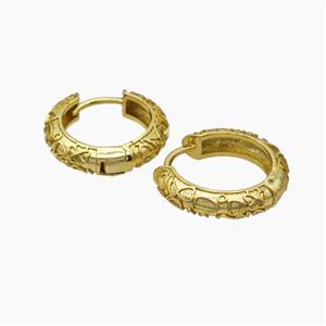 Copper Hoop Earrings Gold Plated, approx 4mm, 20mm dia