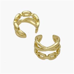 Copper Clip Earrings Gold Plated, approx 9mm, 14mm dia