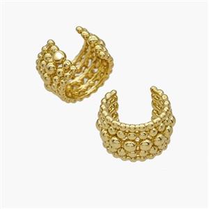 Copper Clip Earrings Gold Plated, approx 9mm, 15mm dia