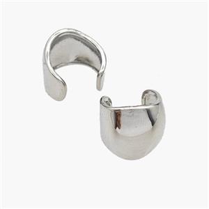 Copper Clip Earrings Platinum Plated, approx 11.5mm, 12.5mm dia