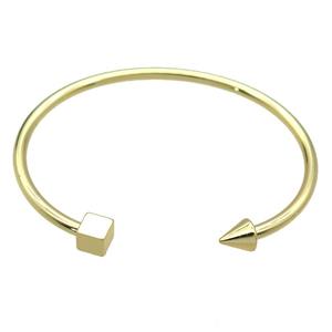 copper adjustable bangle, gold plated, approx 3mm thickness, 60mm dia