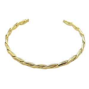 copper bangle, adjustable, gold plated, approx 5mm, 60mm dia