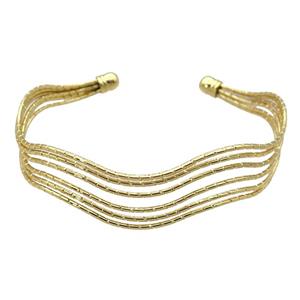 copper bangle, adjustable, gold plated, approx 5-17mm, 60mm dia