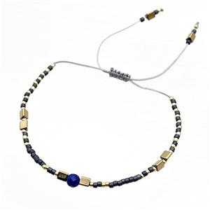 handmade miyuki glass Bracelet with gemstone, adjustable, approx 4mm, 16-24cm length