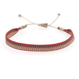 Handmade braid Bracelet, adjustable, approx 6mm, 16-24cm length