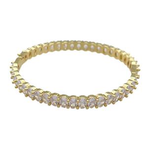 Copper Bangle Pave Zircon Gold Plated, approx 6mm, 55-60mm
