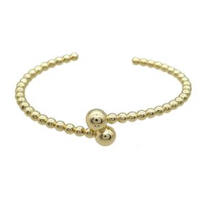 Copper Bangle Ball Gold Plated, approx 8mm, 4mm, 50-60mm