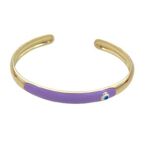 Copper Bangle Lavender Enamel Gold Plated, approx 8mm, 55-65mm dia