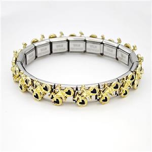 Stainless Steel Module Bracelet, approx 9mm, 17cm length
