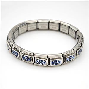 Stainless Steel Module Bracelet Painted, approx 9mm, 17cm length