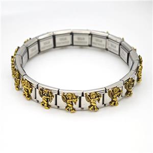 Stainless Steel Module Bracelet Cupid, approx 9mm, 17cm length