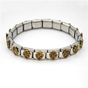Stainless Steel Module Bracelet, approx 9mm, 17cm length
