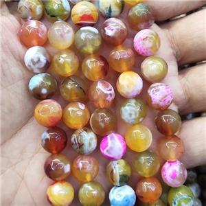 faceted round Agate Beads, dye, approx 10mm dia