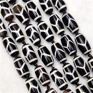Tibetan DZi Agate Beads Barrel Tortoise Smooth, approx 10-20mm, 18pcs per st