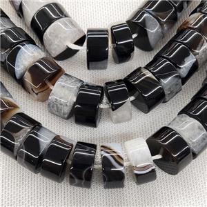 Black Agate Druzy Heishi Beads White, approx 20mm