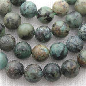 green African Turquoise Beads, round, approx 10mm dia