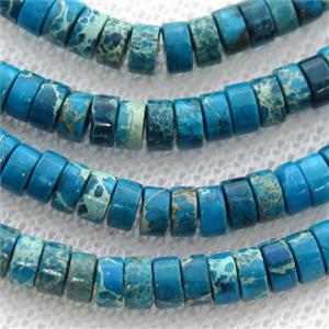 blue Imperial Jasper heishi beads, approx 2x4mm