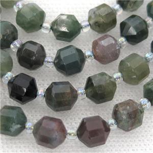 Indian Agate bullet beads, approx 7-8mm