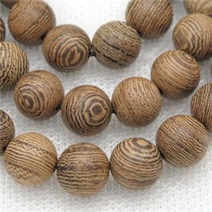 natural Wood Beads, khaki, round, approx 10mm dia