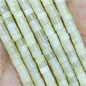 Lt.Olive Jade Heishi Beads, approx 2x4mm