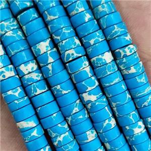 Blue Synthetic Turquoise Heishi Beads, approx 3x6mm