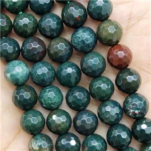 BloodStone Beads Faceted Round, approx 6mm dia