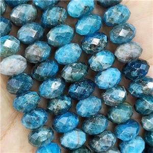 Blue Apatite Beads Faceted Rondelle, approx 6x10mm