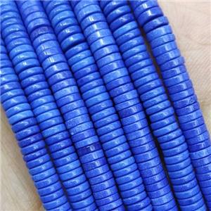 Blue Oxidative Agate Heishi Beads, approx 4mm