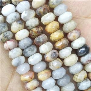 Crazy Agate Beads Faceted Rondelle, approx 4x6mm