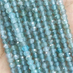 Natural Apatite Beads Lt.blue Faceted Rondelle, approx 4mm