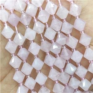 Rose Quartz Beads Bicone, approx 8mm