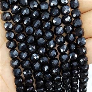 Natural Black Onyx Agate Beads Faceted Cube, approx 7-8mm