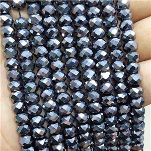 Natural Terahertz Beads Faceted Rondelle, approx 5x7mm