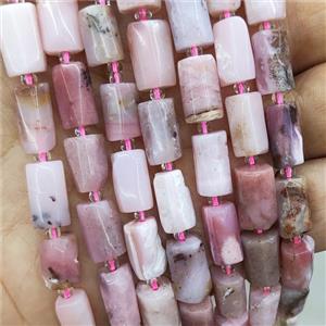Natural Pink Opal Beads Column, approx 7-14mm